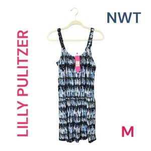 NWT Lilly Pulitzer Women’s Loro Romper Medium Low Tide Navy Sails & Stripes